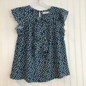 MAYLA  blue patterned top SIZE US 4